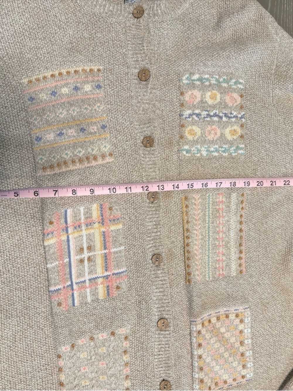 Vintage Grandma Cottagecore Cotton Blend Embroidered Cardigan Women's Size XL - Picture 8 of 9